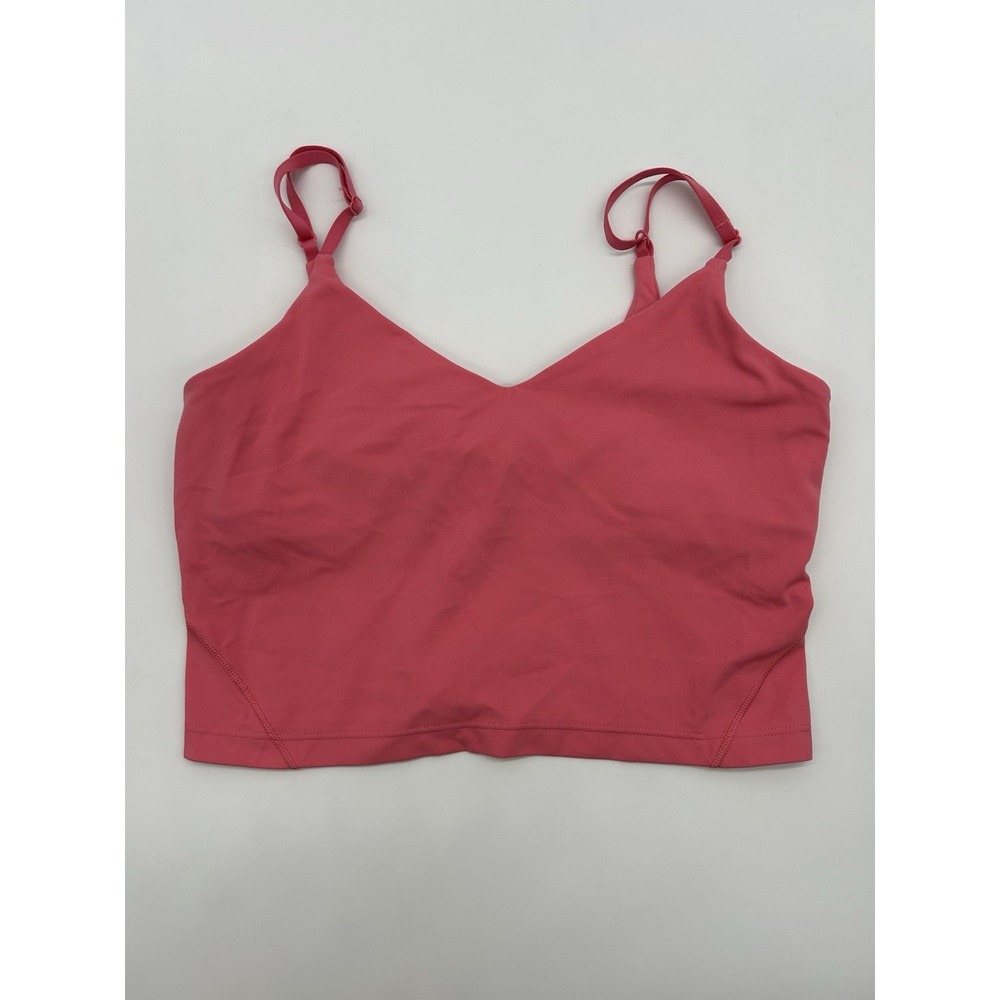 Lululemon Align Cropped Cami Tank Top Glaze Pink Light Support Shelf Bra Size 8